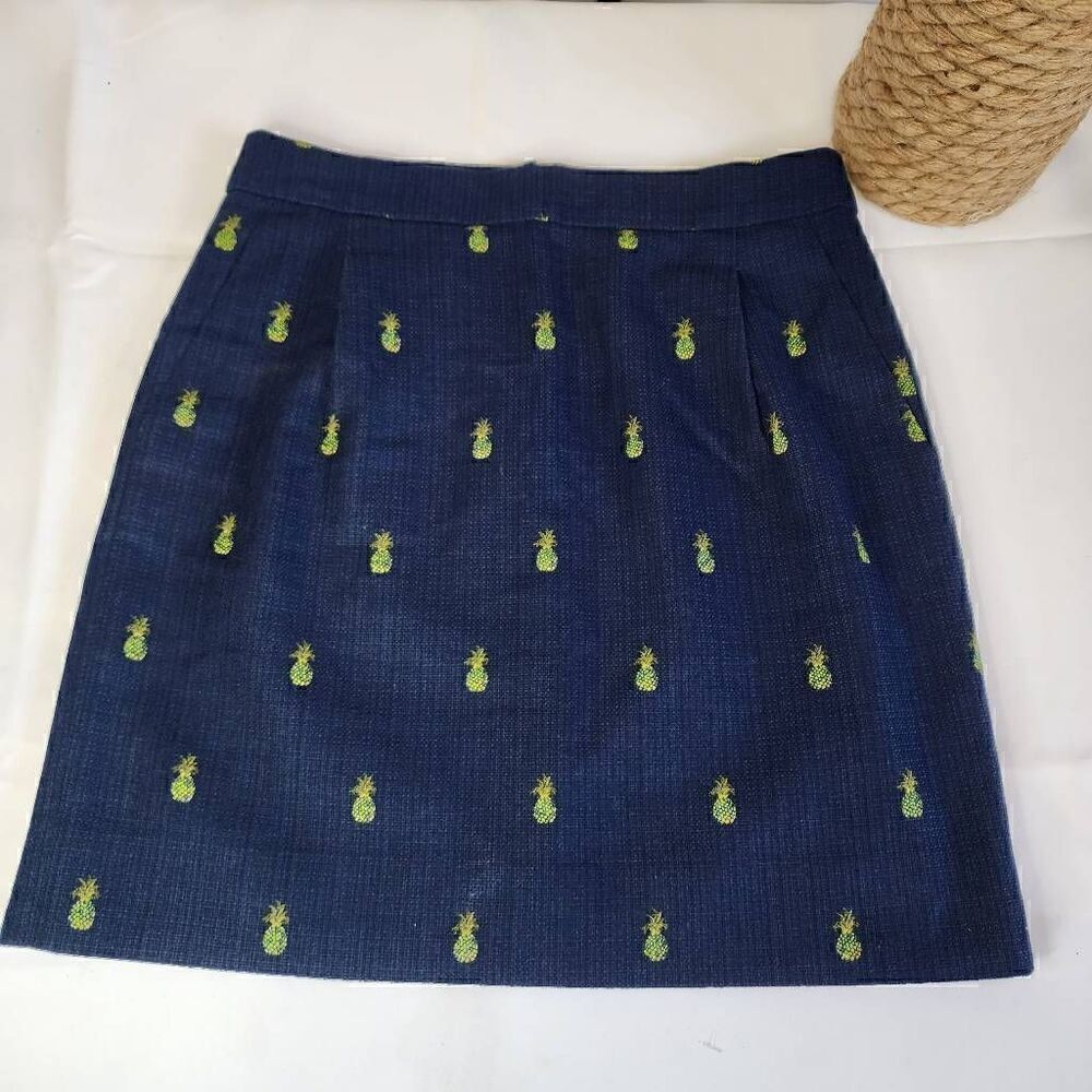 J Crew Basketweave Mini Pineapple Skirt Size 00 B26